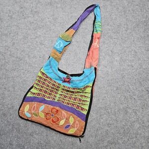 ThreadHeads Crossbody Bag Women Purse Nepal Stitched Fabric Hippie Sling